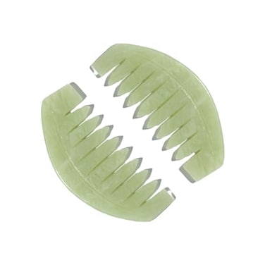 BoAn Natural Jade Head Massager 2 Pcs MultiFunctional Massager for Head Caring and Acupoint Treatment Guasha Scraping Scalp Comb
