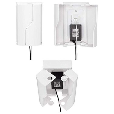 Safety Innovations Twin Door Baby Safety Outlet Cover Box for Babyproofing Outlets More Interior Space for Extra Large Electrical Plugs and Adapters Easy to Install Easy to Use 2Pack