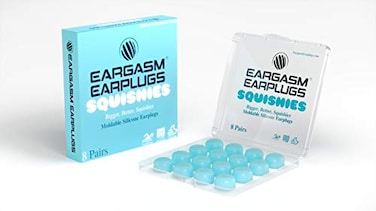 Eargasm Squishies Blue Moldable Multipurpose Noise Reduction Noise Cancelling Waterproof Airtight EarPlugs for Sleeping Snoring Working Studying Swimming and More Storage Case Included