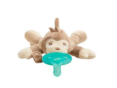Philips AVENT Soothie Snuggle Pacifier Holder with Detachable Pacifier 0m Monkey SCF34702