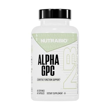 NutraBio Alpha GPC Brain Support Improved Memory Function 300mg 60 Vegetable Capsules