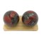 Top Chi Bloodstone Baoding Balls for Hand Therapy Exercise and Stress Relief Large 2 Inch with Stand