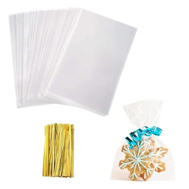 Yotelab Cellophane Treat Bags Small 4x6 Inches Cellophane Bags With Twist Ties100 Pcs