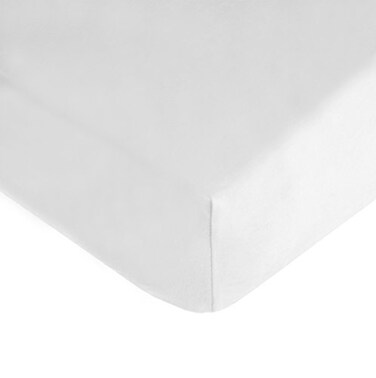 ملاءة سرير أطفال قطنية من شركة أمريكان بيبي، مقاس 52 × 28 بوصة، لون أبيض