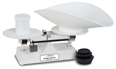 DETECTO 1002TB Mechanical Bakers Dough Scale 8 lb x 14 oz Capacity White Baked Enamel Finish Includes Scoop and Weight Set