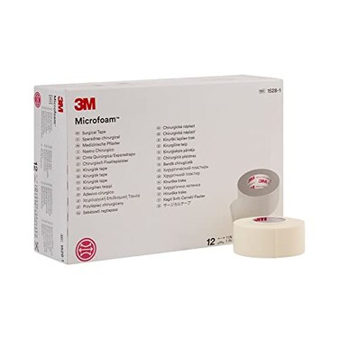 شريط جراحي من الميكروفوم من 3M Direct Collection، مقاس 1 × 5، طول 12 ياردة، عبوة من 12 شريطًا.