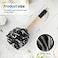 forenee Black Loofah on a Stick PE Soft Mesh Luffa with NonSlip Wooden Handle Made of Soft and Sturdy Rubber Material Back Scrubber for Shower for Women and Men with String for Easy Hanging