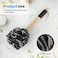 forenee Black Loofah on a Stick PE Soft Mesh Luffa with NonSlip Wooden Handle Made of Soft and Sturdy Rubber Material Back Scrubber for Shower for Women and Men with String for Easy Hanging