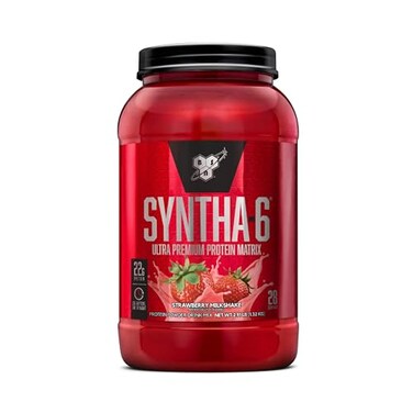 BSN SYNTHA6 Whey Protein Powder Strawberry Protein Powder with Micellar Casein Milk Protein Isolate Strawberry Milkshake 28 Servings Packaging May Vary