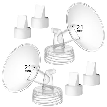 طقم قطع غيار مضخة الثدي TOVVILD مقاس 21 مم، متوافق مع مجموعة صمامات شفة Spectra S1 S2، مجموعة صمامات على شكل منقار البط، ملحقات خالية من مادة BPA، عبوة من 6 قطع