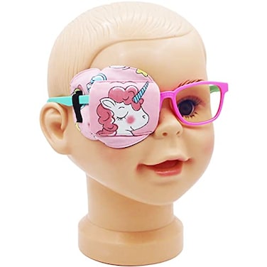 Astropic 3D Cotton Silk Eye Patch for Kids Girls Eye Patch for Glasses Medical Eyepatch for Children with Lazy Eye Pink Unicorn Right Eye