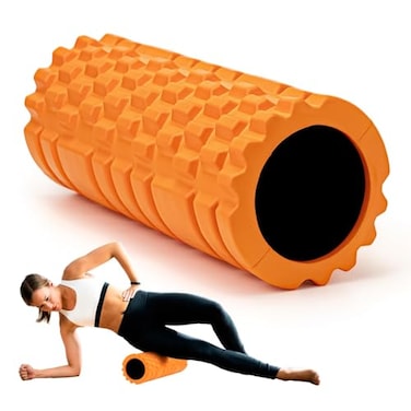 Krightlink Foam Roller High Density 13 Patented Exercise Roller for Deep Tissue Muscle Massage Muscle Massage and Myofascial Trigger Point Release Relieves Muscle Pain Improves Mobility Orange