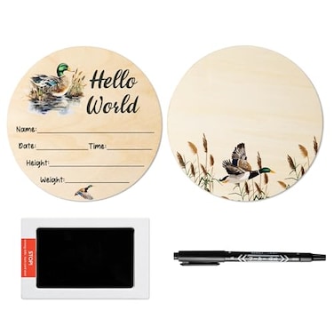R HORSE Baby Birth Announcement Sign with Ind Pad for Hand and Footprints