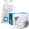Plasticplace Custom Fit Trash Bags Compatible with simplehuman Code M 50 Count White Drawstring Garbage Liners 12 Gallon 45 Liters 21 x 305
