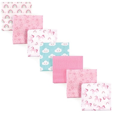 Luvable Friends Unisex Baby Cotton Flannel Receiving Blankets Rainbow 7Pack One Size