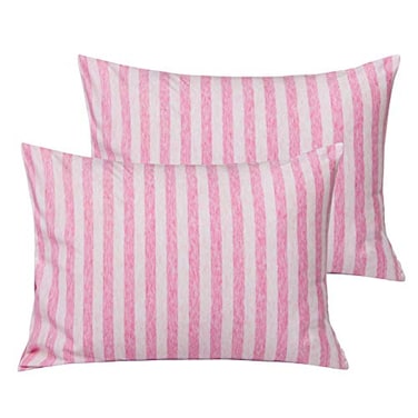 NTBAY Organic Cotton Toddler Pillowcases Super Soft Breathable Jersey Cotton Toddler Pillow Cases 13x18 Pillow Cases with Envelope Closure Pink Stripe