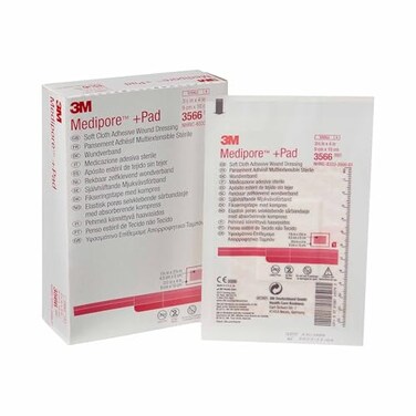 ضمادات جروح لاصقة من القماش الناعم من 3M Medipore، معقمة، بيضاء، 3 × 12 بوصة × 4 بوصة، 25 ضمادة، عبوتان، إجمالي 50 ضمادة