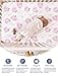 TotAha Premium Stretchy Crib Sheets 2PackHypoallergenic Silky Comfort Buttery Soft Calming Effect AllSeason JerseyKnit Sheets 9 Extra Deep Pocket Pink Buds Green Leaves