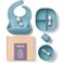 SAMiGO Silicone Baby Feeding Set Baby Led Weaning Supplies Suction Bowl Plate Bib Cup Self Feeding Spoons Solid Food Eating Essentials First Stage Utensils 6 Months