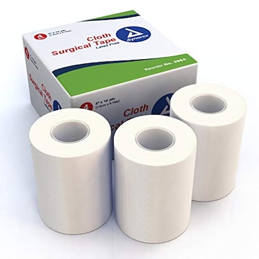 شريط لاصق جراحي من قماش Dynarex 3564، 3 × 10 ياردات، 4 عبوات