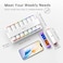 KOVIUU Weekly Pill Organizer 2 Times a Day Large Travel Pill Box 7 Day Am Pm Twice Daily Pill Case with Rotatable Handle Pill Holder Container for Vitamin Medicine Supplement Fish Oil White
