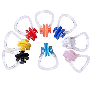 WODE 8 Pieces Silicone Swimming Nose Clip Waterproof Silica Gel Surfing Nose Plug Protector Soft Latex Plugs for Kids and Adults 8 Colors
