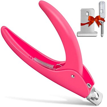 Belleboost Nail Tip Clipper Edge Cutter Adjustable Stainless Steel False Artificial Acrylic Fake Trimmer Manicure Pedicure Sharp Rustproof Blade Clip Tool for Salon Home ArtDIY Use Acrylic Pink