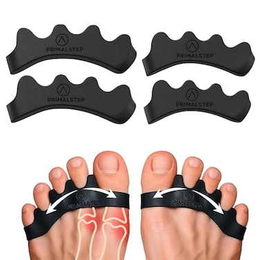 VYCE PrimalStep Toe Separators Spreaders Spacers Straightener to Correct Toes for Men and Women Bunion Corrector Plantar Fasciitis and Athletic Mobility 2 Pairs SM Large