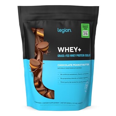 LEGION Whey Protein Whey Isolate from Grass Fed Cows Chocolate Peanut Butter 60 Servings Whey Protein Isolate Low Calorie NonGMO Sugar Free Lactose Gluten Free All Natural Protein Powder