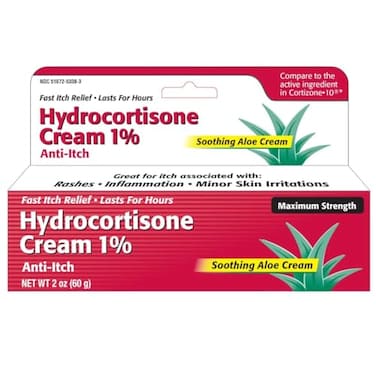 Taro Hydrocortisone Cream 1 with Soothing Aloe 2 Fl Oz FastActing Maximum Strength AntiItch Relief for Eczema Psoriasis Rashes Hives Bug Bites Irritated Skin Dye Free