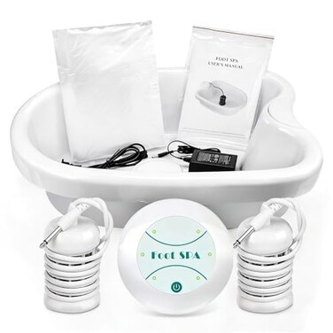 Lecaung Ionic Detox Foot Bath Machine Personal Ionic Foot Cleanse Ionic Foot Bath SPA Machine Foot Detox System for Home Beauty Salon Spa with Basin 100 Liners