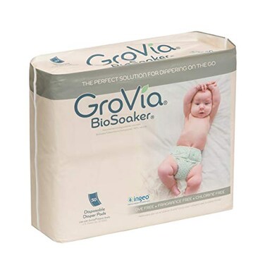 GroVia Disposable Pad for Cloth Diapers BioSoaker for Natural Parenting Secure One Size Eco Friendly Adhesive Inserts 50 Count