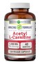 مكمل غذائي Amazing Nutrition Amazing Formulas أسيتيل إل-كارنيتين 1500 ملغ لكل جرعة، كبسولات نباتية، غير معدلة وراثيًا، خالية من الغلوتين، صنع في الولايات المتحدة الأمريكية، عبوة واحدة تحتوي على 120 كبسولة