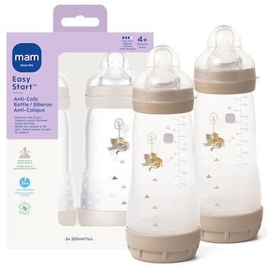 MAM 11oz Easy Start AntiColic Vented Baby Bottle 4 Months 2 Pk Unisex