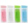WLLHYF 200Pcs Double Head 50pcsBox Plastic Toothpick DoubleHead Dental Toothpicks Dental Floss Interdental Toothpick Brush Teeth Stick