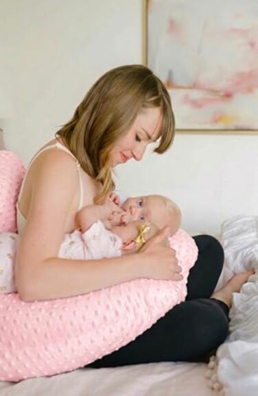 Twin Z The Pillow Breastfeeding Bottlefeeding Pillow Cuddle Pink DOTS