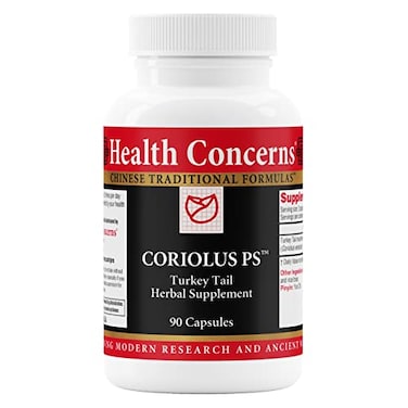 Health Concerns Coriolus PS Turkey Tail Mushroom Supplement for Immune Support Gut Health Microbiome Balance Cooling Chinese Herb 1500mg Turkey Tail Per Serving 90 Capsules