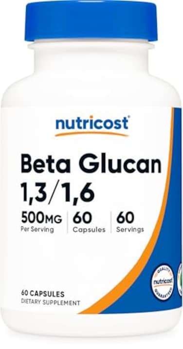 Nutricost Beta Glucan 500mg 1316 DGlucan 60 Vegetarian Capsules Gluten Free NonGMO