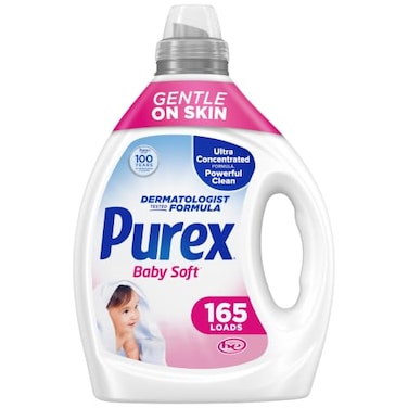 Purex Baby Soft Liquid Laundry Detergent Ultra Concentrated 825 fl oz 165 Loads Hypoallergenic Dye Free Gentle on Skin
