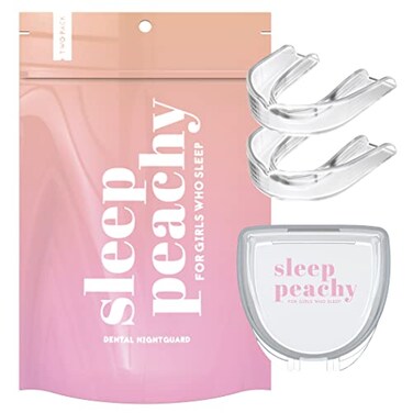 واقي أسنان ليلي شفاف من CUSTMBITE Sleep Peachy للنساء، يمنع صرير الأسنان، عبوة من قطعتين