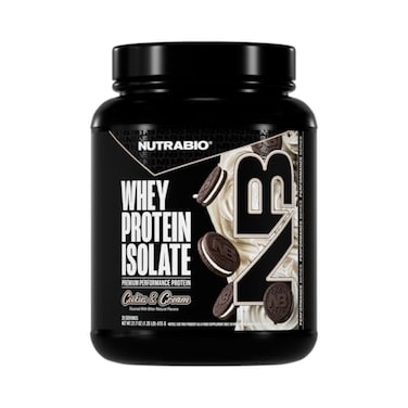 NutraBio 100 Whey Protein Isolate Protein Powder 25g Protein with Complete Amino Acid Profile NonGMO Soy Gluten Free Low Carb Low Calorie Whey Protein Powder Cookies Cream 20 Servings
