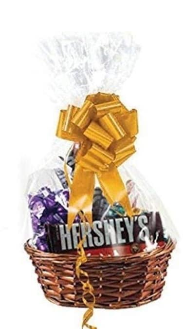 Purple Q Crafts Clear Basket Bags 20 Pack Clear Cellophane Wrap for Baskets Gifts 18x 30 15 Mil Thick 20