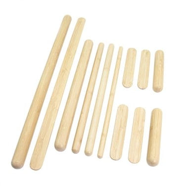 Goodtar 12 PCS Solid Bamboo Massage Stick Sets Warm Bamboo Therapy Massage Tools Guasha Tools for Body Sculpting Use at HomeProfessional Massage Studio