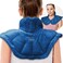 MORLIDEN Microwavable Heated Neck Wrap Warmer and Shoulder Weighted Heating Pad Microwave for Hot and Cold Compress Dark Blue