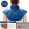 MORLIDEN Microwavable Heated Neck Wrap Warmer and Shoulder Weighted Heating Pad Microwave for Hot and Cold Compress Dark Blue