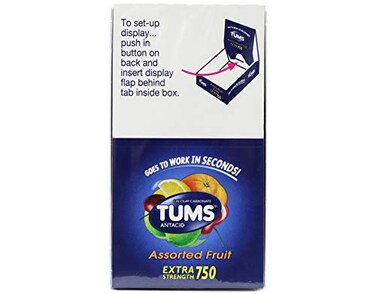 TUMS Extra 750 Assorted Fruit Flavors 12 Rolls Assorted Fruit