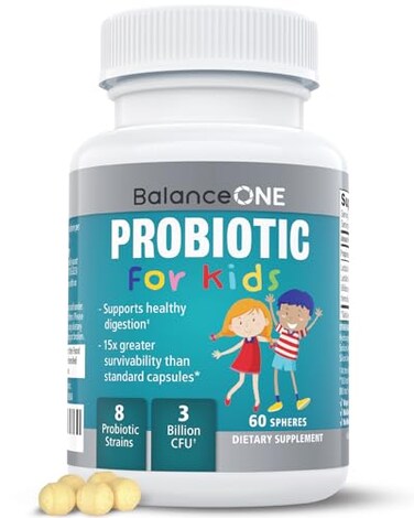 Balance ONE Probiotic for Kids Teens Ages 4 3 Billion CFU 60 Pearls