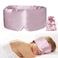iCooBreeze 100 Natural Silk Eye Mask for Women Men Soft Pressureless Cooling Blackout Eye Covers for Sleeping Large Size Sleep Mask fits All Heads Adjustable 1PC Lotus Pink