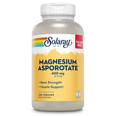 Solaray Magnesium Asporotate 400 mg Aspartate Orotate Citrate Complex Healthy Heart Muscle Nerve Circulatory Function Support 200 VegCaps