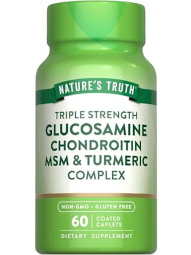 Nature's Truth Natures Truth Glucosamine Chondroitin MSM Complex 60 Caplets with Turmeric Triple Strength Formula NonGMO and Gluten Free Supplement